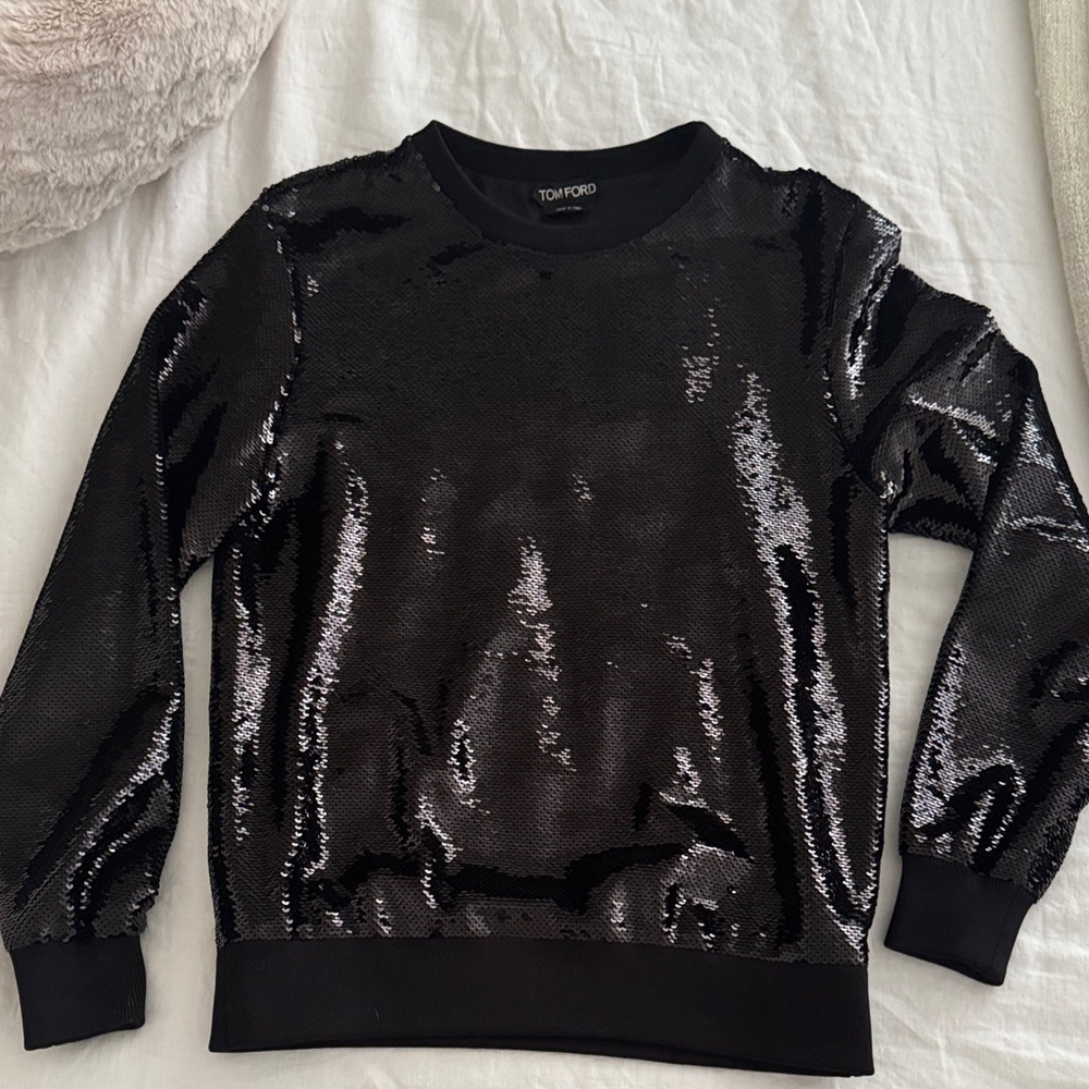 Tom Ford Shimmering Black Sequin Top